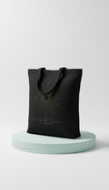 Black Cotton Tote with Gold Logo